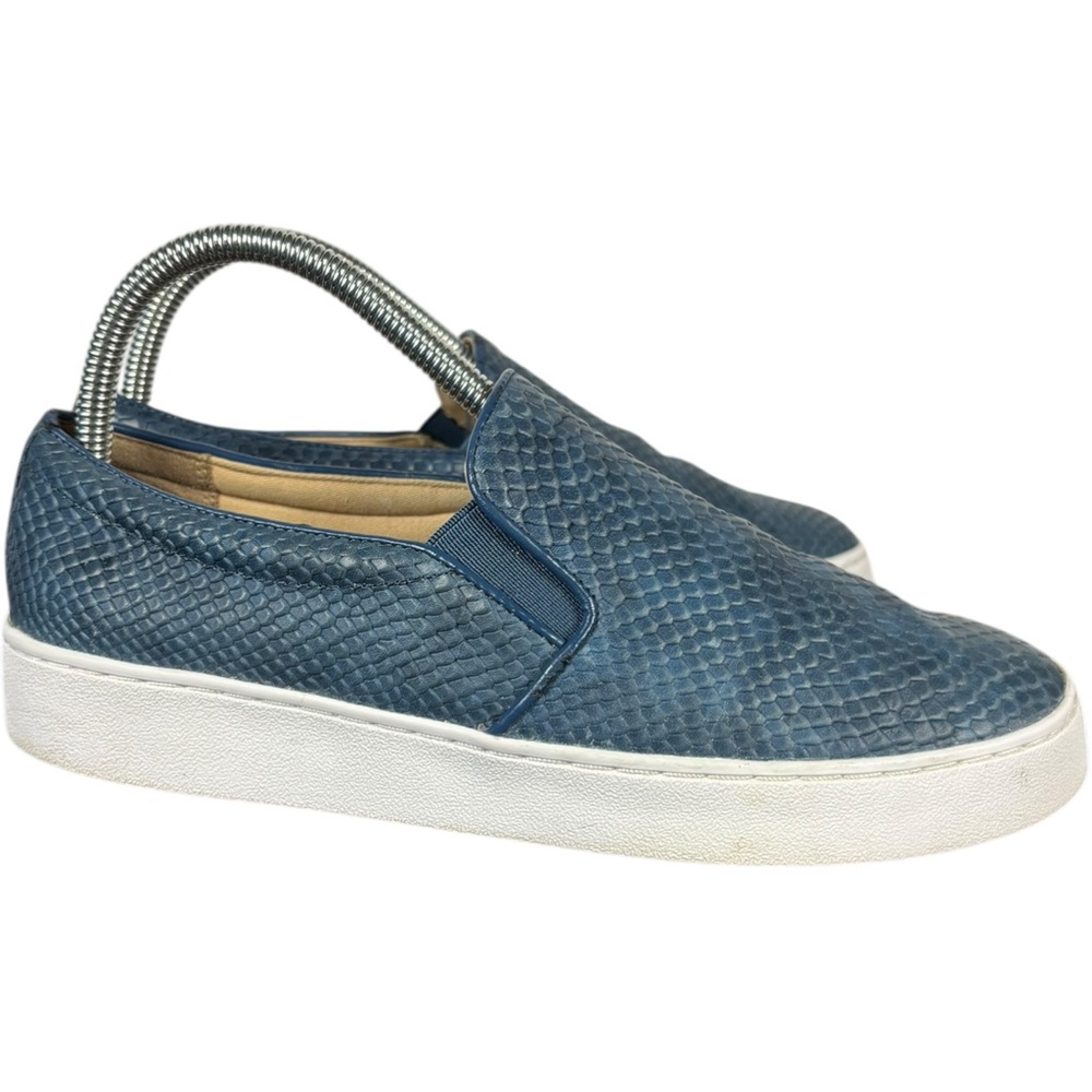 Vionic Midi Blue Leather Snake Print Slip On Sneakers 7.5 - Picture 3 of 13